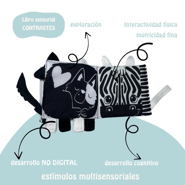 Contrastes - Mini libro de tela sensorial