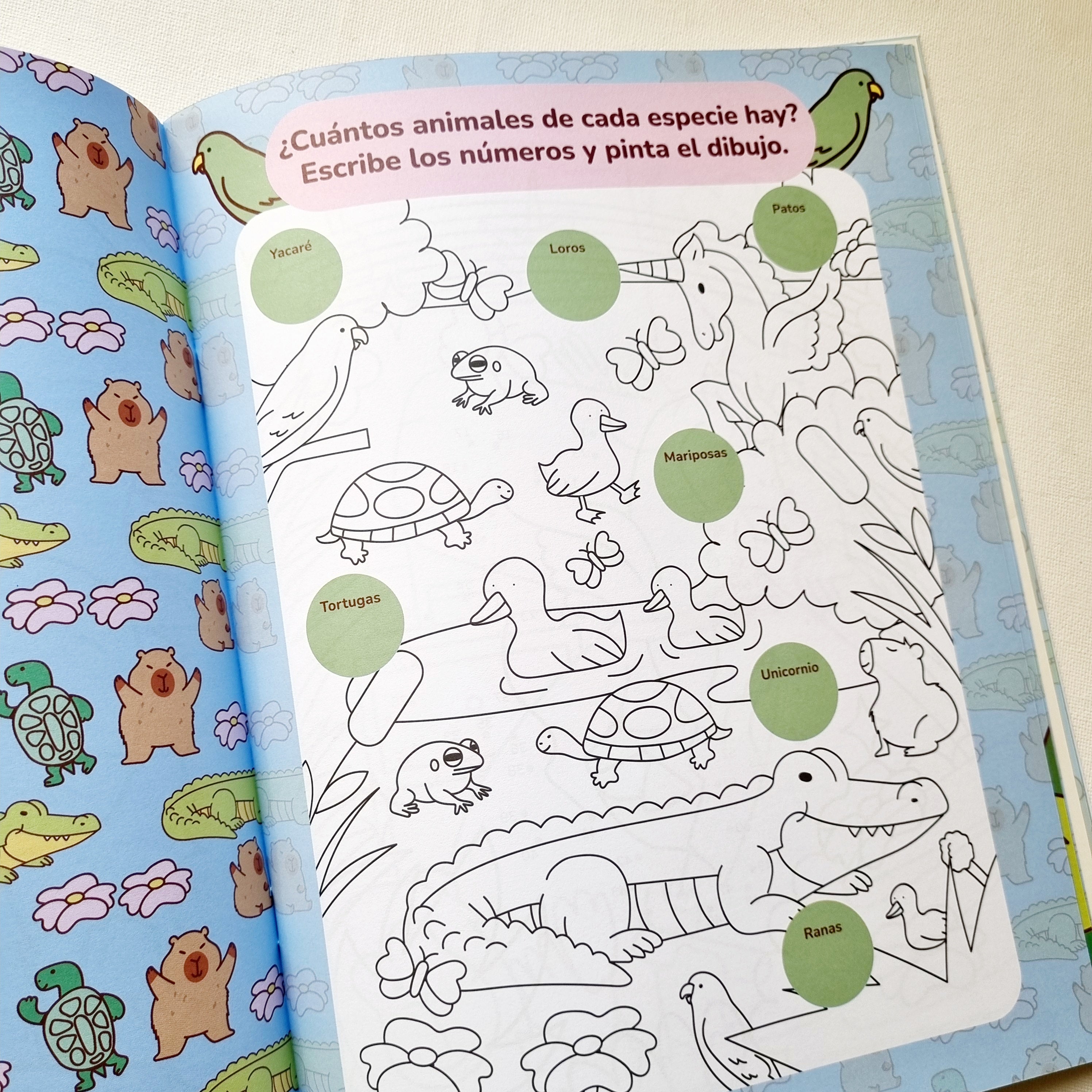 Mis amigos los carpinchos. Para jugar, pintar con stockers y glitter