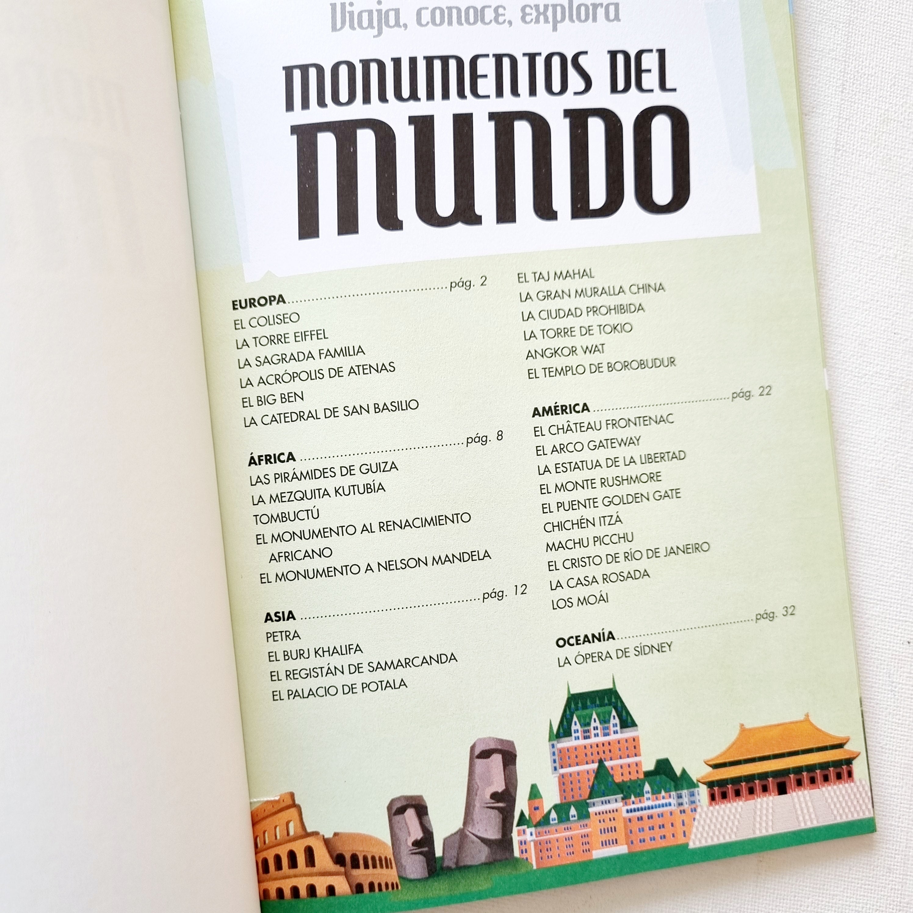 Monumentos del mundo. Viaja, conoce y explora.  Rompecabeza + libro