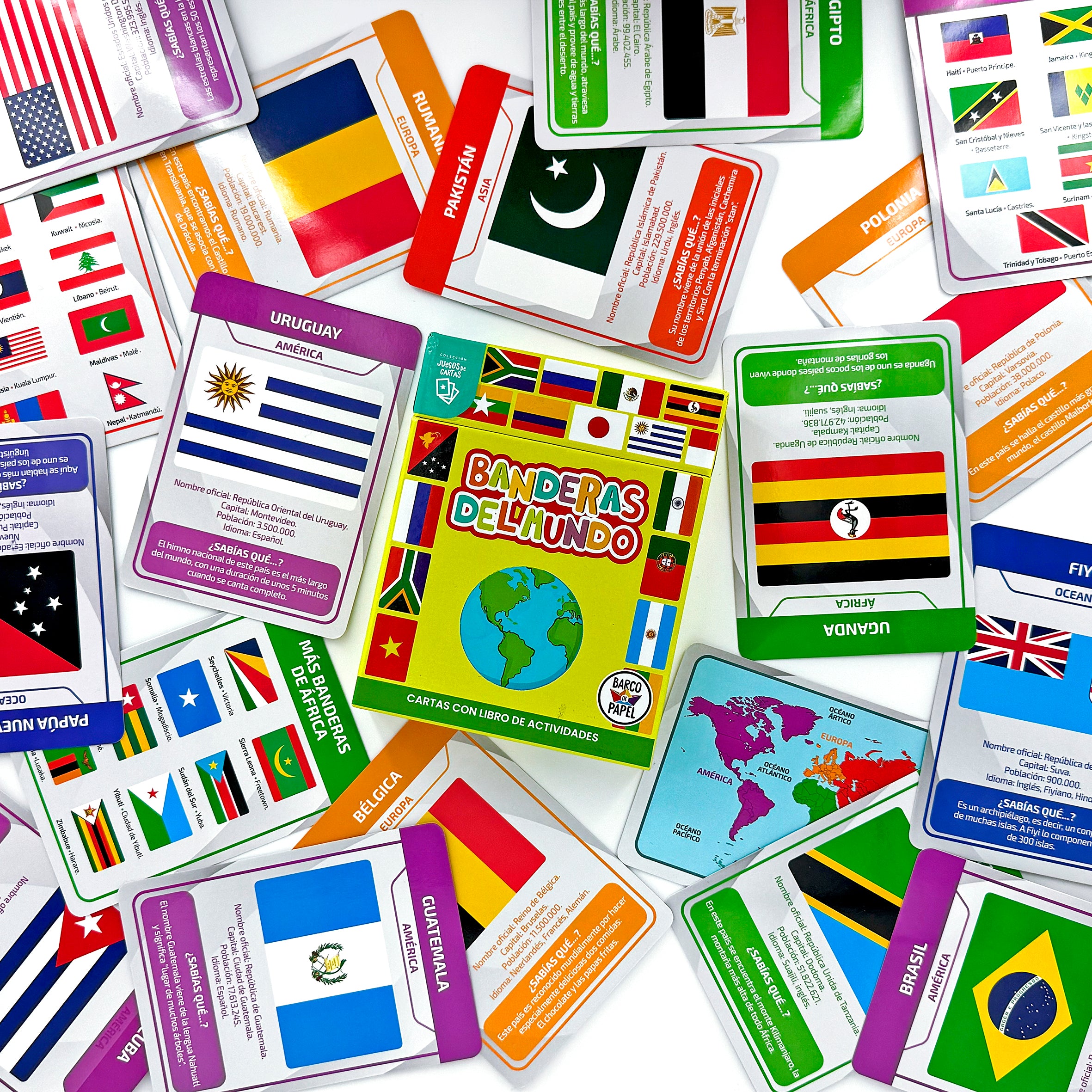 Banderas del mundo. Juego de cartas