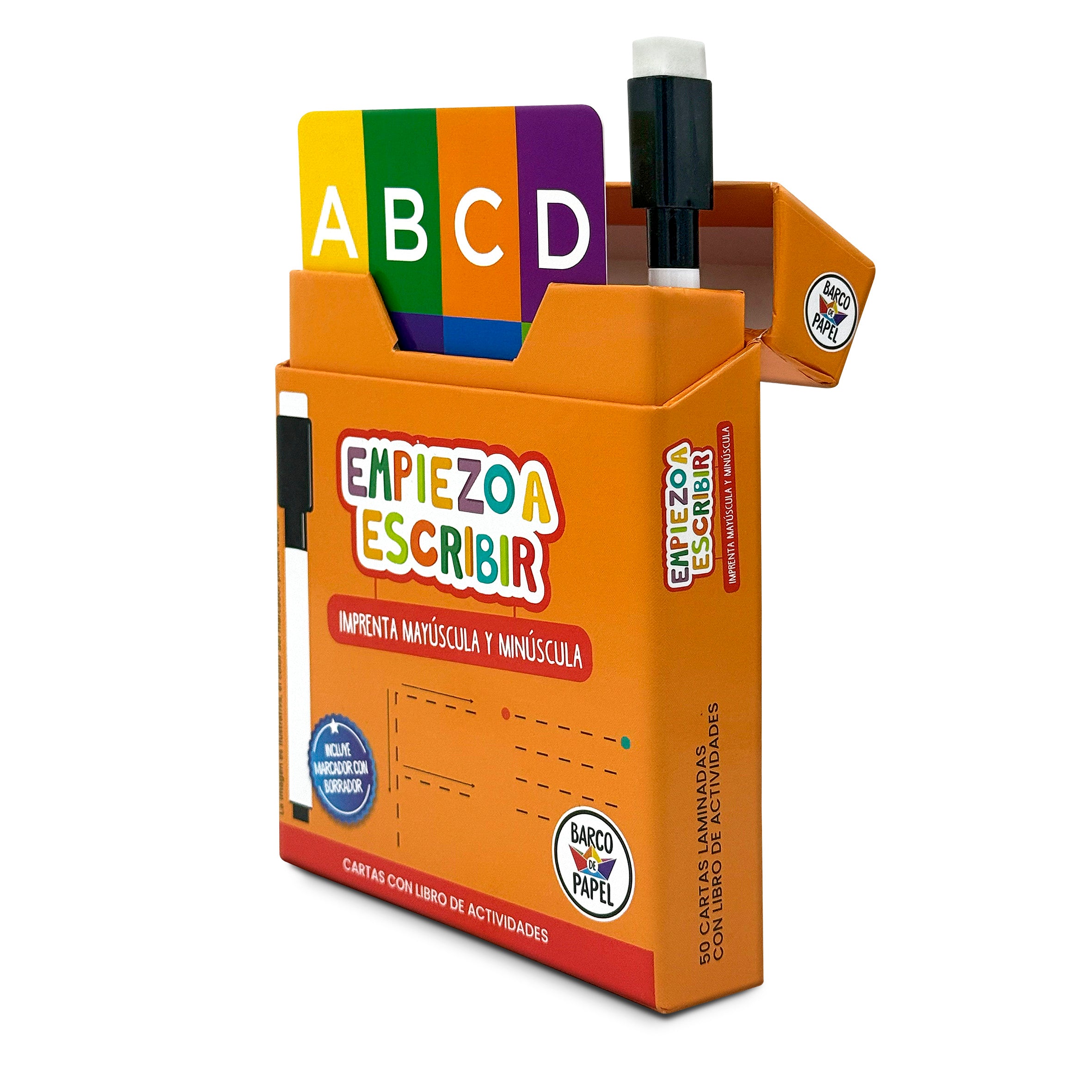Empiezo a escribir - Cartas con libro y marcador
