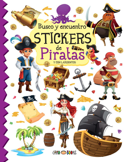Stickers de piratas . Con laberintos