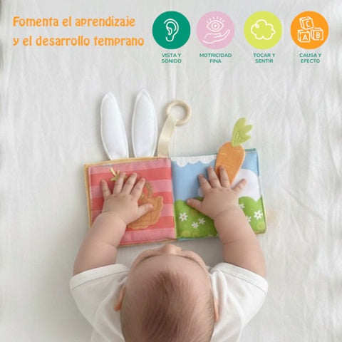 Conejo - Mini libro de tela sensorial