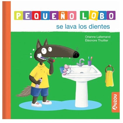 Pequeño lobo se lava los dientes