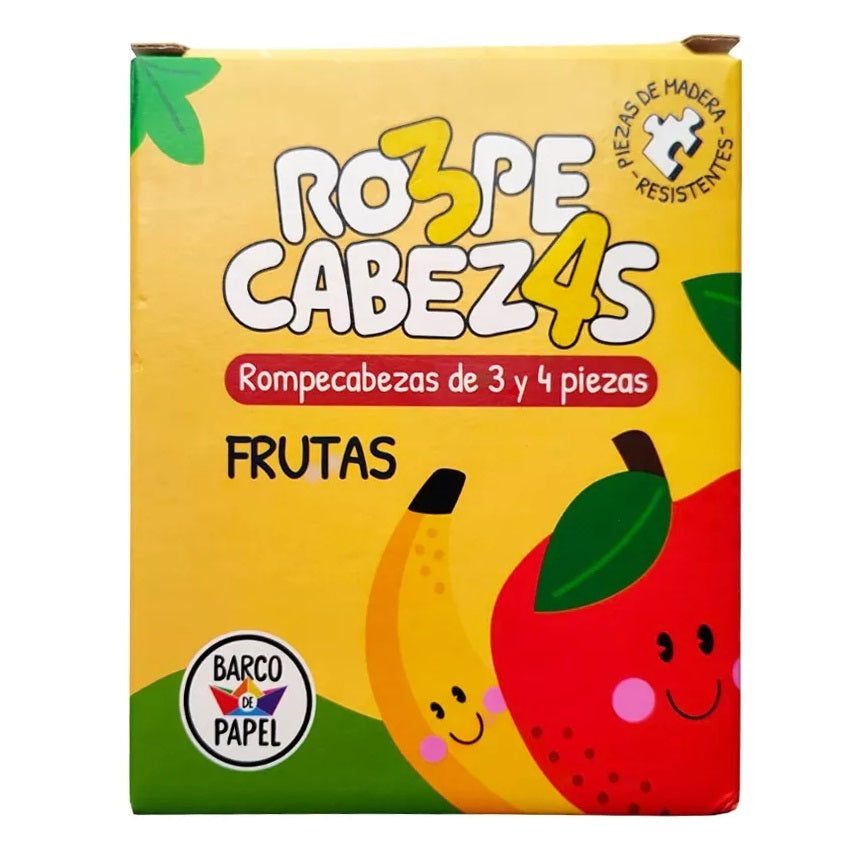 Rompecabezas frutas. 3 y 4 piezas