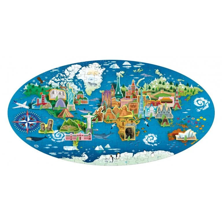 Monumentos del mundo. Viaja, conoce y explora.  Rompecabeza + libro