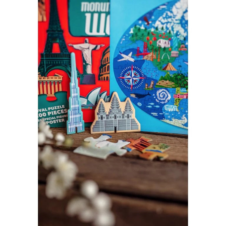 Monumentos del mundo. Viaja, conoce y explora.  Rompecabeza + libro