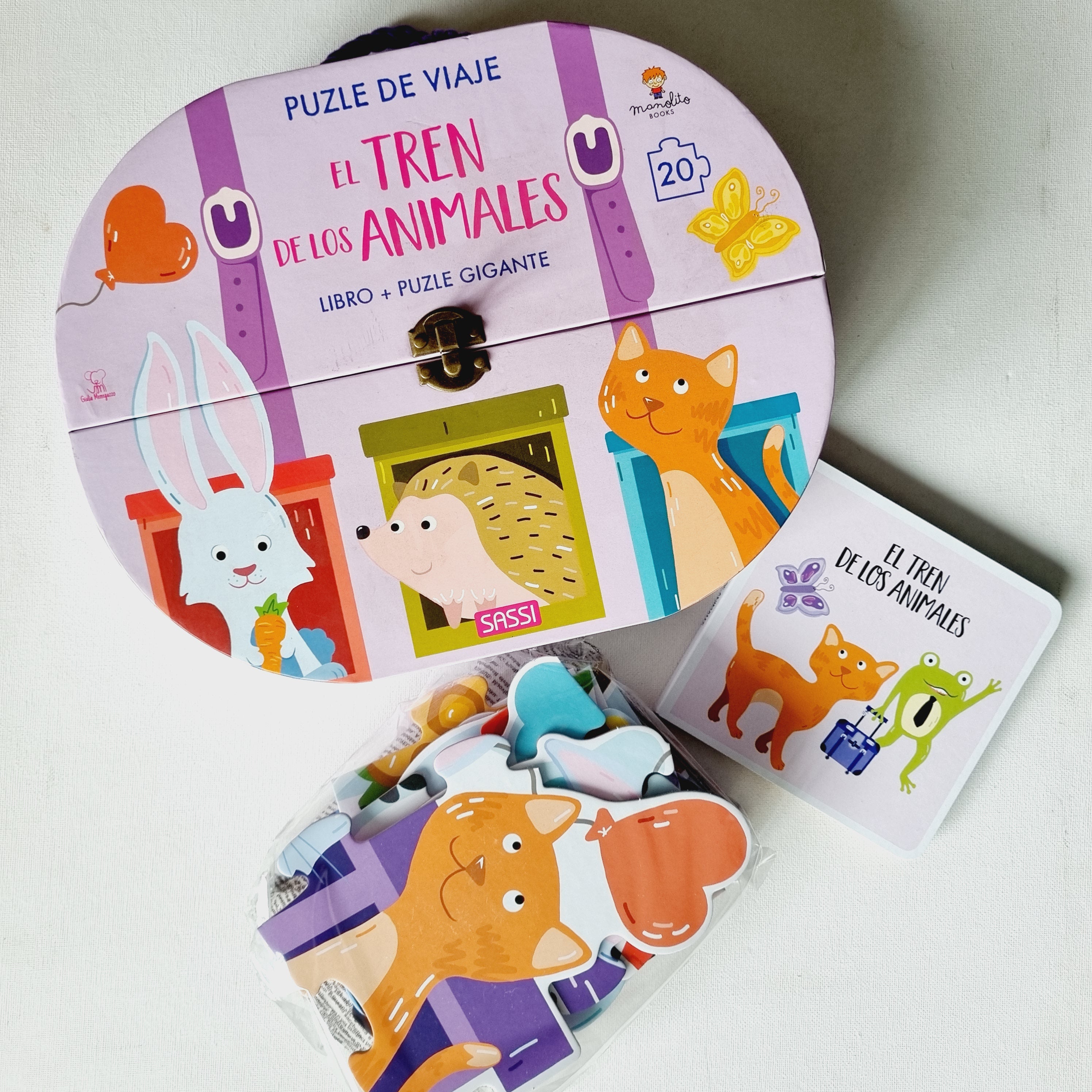 El tren de animales.  Rompecabezas + libro