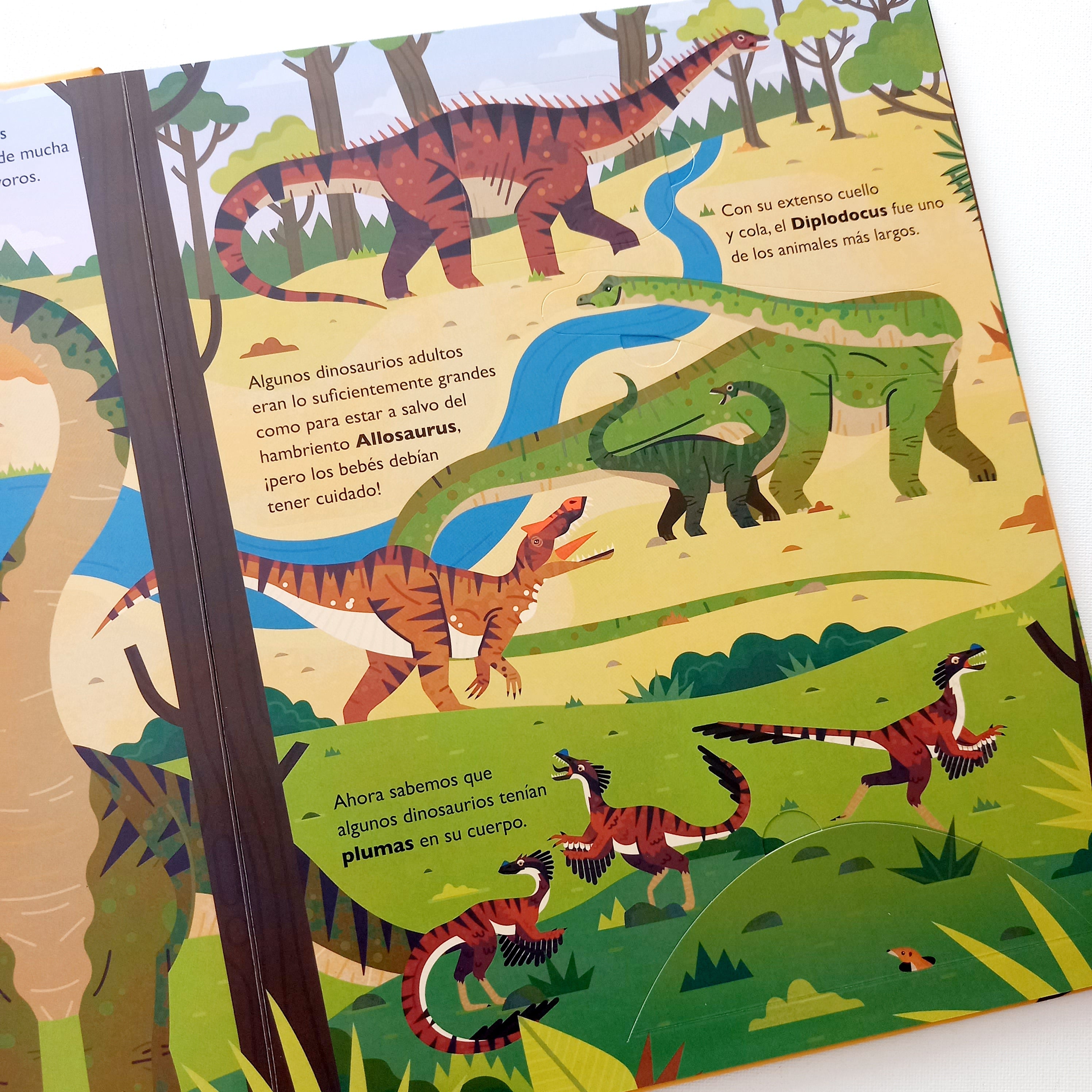 50 curiosidades sobre los dinosaurios. Libro con solapas