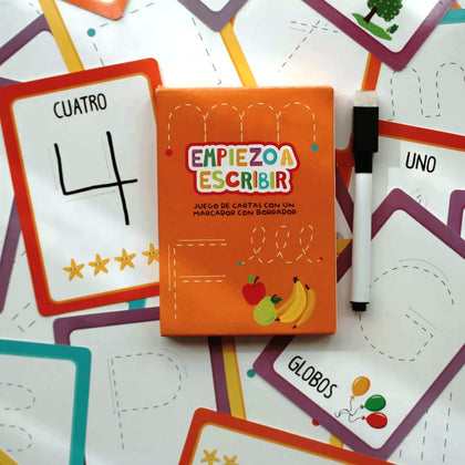 Empiezo a escribir - Cartas con libro y marcador