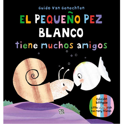 El pequeño pez blanco tiene muchos amigos